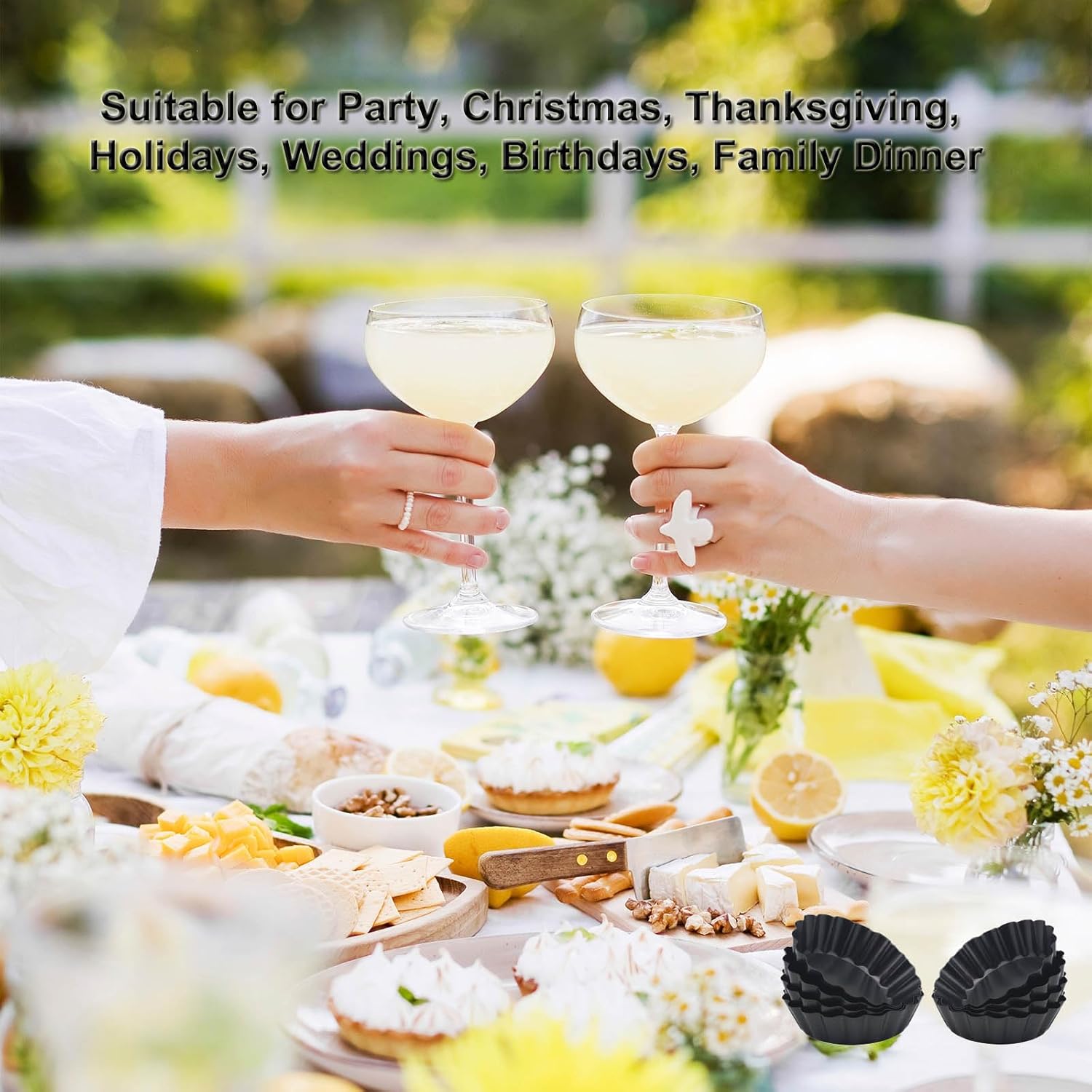 3 Inch Mini Quiche Pans 12 Pack, Round Egg Tart Molds with Removable Bottom. Small Tart Pans w/Non-Stick Coating Rugged Carbon Steel for Tartlets Shells Desert Making Christmas Festival Party