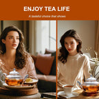 Glass Teapot Stovetop Safe, Heat-Resistant Clear Teapot with Removable glass Infuser, Loose Leaf and Blooming Tea Maker （20.3 OZ)