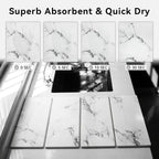 Stone Dish Drying Mat for Kitchen Counter, 24" x 16" Diatomaceous Earth Drying Mat, Foldable Stone Drying Mat, Super Absorbent Fast Dry Stone Mat, Drying Board Diatomaceous for Kitchen, Marble White