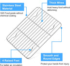 P&P CHEF Cooling Baking Rack Pack of 2, Stainless Steel Cooling Racks for Cooking Baking Roasting Grilling Drying, Dense Wires & Smooth Edge, Easy to clean, Silver, 8.6" x 6.2"