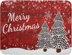 Merry Christmas Tree Red Dish Drying Mat for Kitchen Counter,Winter Snowflake Pine Drying Mat 18 x 24 Inch with Absorbent Reversible Microfiber Dish Drying Pad for Coffee Bar