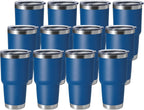 HASLE OUTFITTERS 30oz Stainless Steel Tumbler, Double Wall Vacuum Insulated Travel Mug Tumbler, Durable Insulated Coffee Mug, Gift Box Set (Dark Blue, 12)