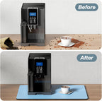 Rnivvi Coffee Mat, 12" x 19" Coffee Bar Mats for Espresso Machine Station Accessories and Organizer, Hide Stain Rubber Backed Absorbent Dish Drying Pad for Kitchen Counter, Cute Bar Decor Pad, Blue