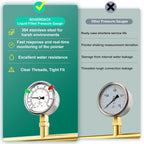 -30inHG-60PSI Stainless Steel Liquid Filled Pressure Gauge, 2.5" Dial Size, 1/8" NPT Lower Mount, for Tube, Water Pump, Gas, Liquid, Pressure Test (with Range Mark Pointer)