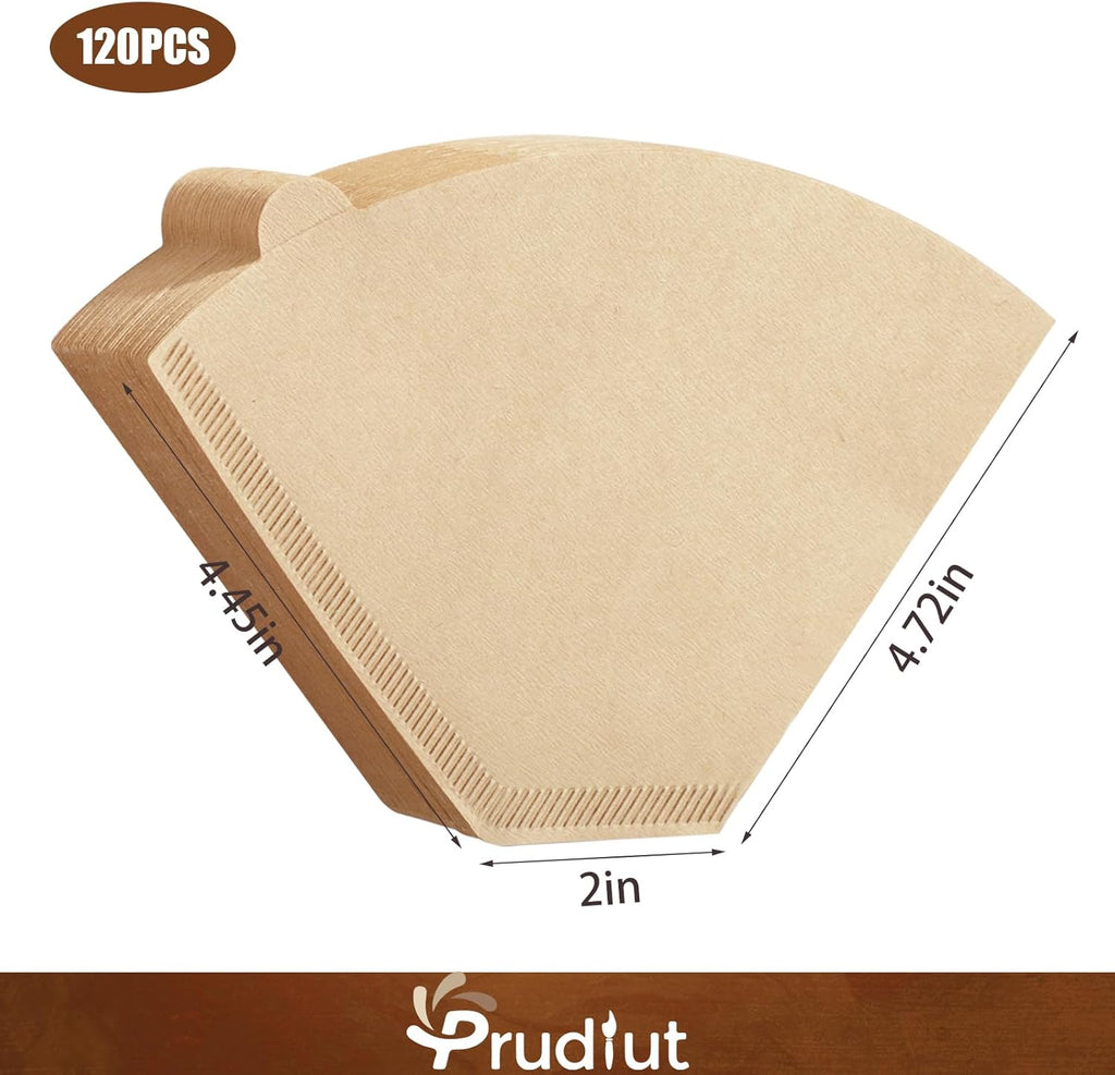 #4 Cone Coffee Filters 8-12 Cups, Disposable Natural Coffee Filters 4 Cone Paper Unbleached 4 Filters Paper Compatible with Ninja, Drip and Pour Over Coffee Maker, 120 Count