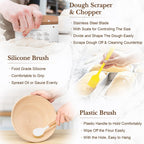 TeamFar Sourdough Bread Baking Supplies, 9” Round and 10” Oval Sourdough Starter Kit, Proofing Basket Set with Cloth Liner, Bread Lame, Whisk Dough, Bowl Scraper, Brush