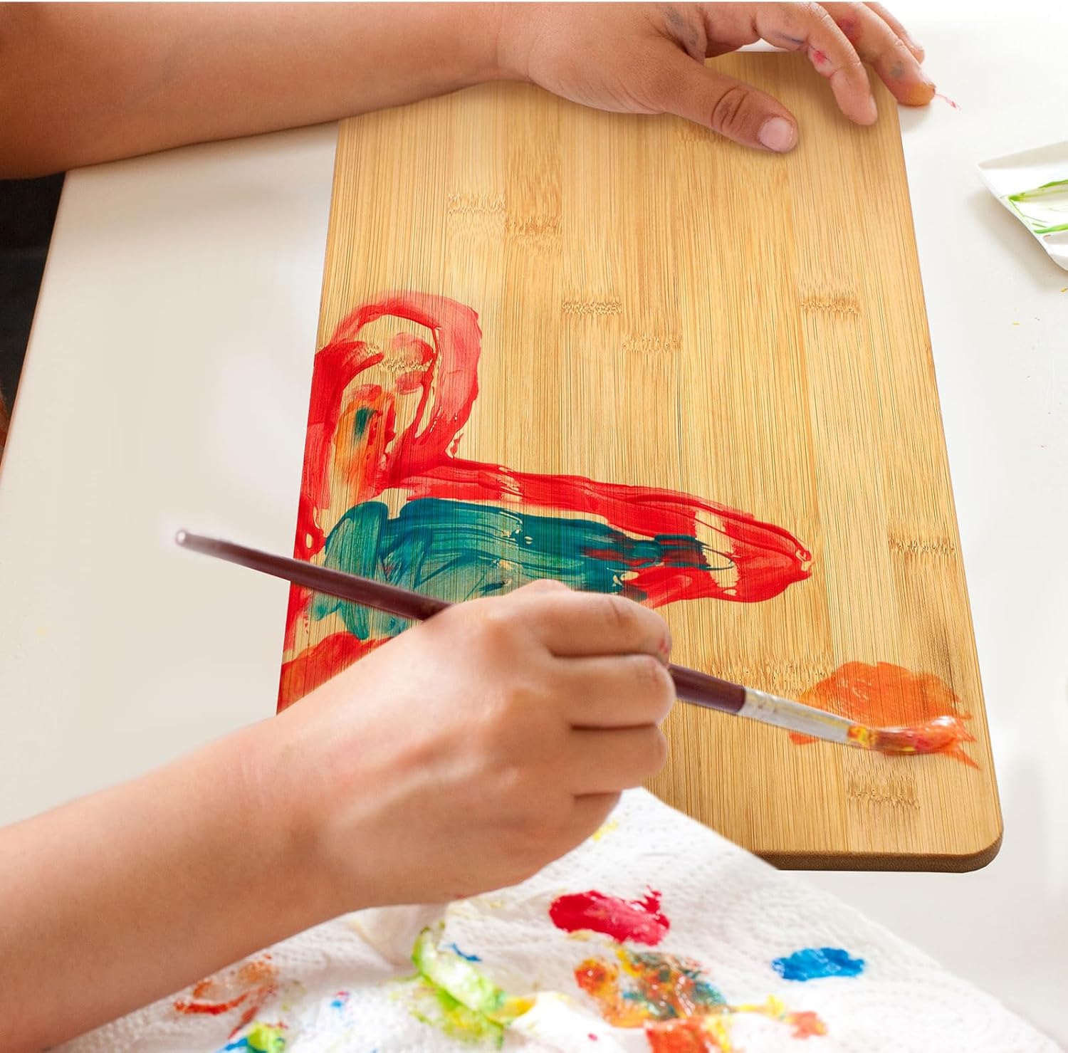 Patelai 12 Packs Wooden Cutting Board Set with Handles Large Kitchen Serving Plain Chopping Board Bulk Gifts for Mom for Vegetables Meat Pizza Cheese Fruit Bread(Bamboo,21.5 x 8.75 Inch)