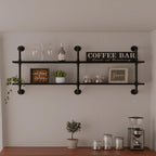 Industrial Pipe Shelf Shelving Bookcase, Wall Mounted Rustic Bookshelf, Floating Bookshelves for Wall,Retro Wood Metal Pipe Industrial Shelves for Living Room