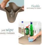 The Original Under Sink Mat - Silicone Waterproof mat, Adjustable, Easy to Clean, Kitchen cabinet liner, Disifenction Surface - 31" x 22" or smaller (Brown, 31" x 22")
