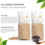 US Boba Co Unsweetened Tapioca Pearl, Easy to Cook, Tapioca Boba Balls for Tea Milk, Coffee & Dessert Topping, Fresh Made in USA, Brown Sugar Flavor, 1 Pound (Pack of 1)