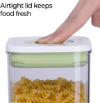 linoroso Pop Airtight Food Storage Containers with Time Recording Lids, BPA-Free Stackable Plastic Storage Containers Set of 4, Dry Cereal Container Set for Pantry Countertop Fridge Organization