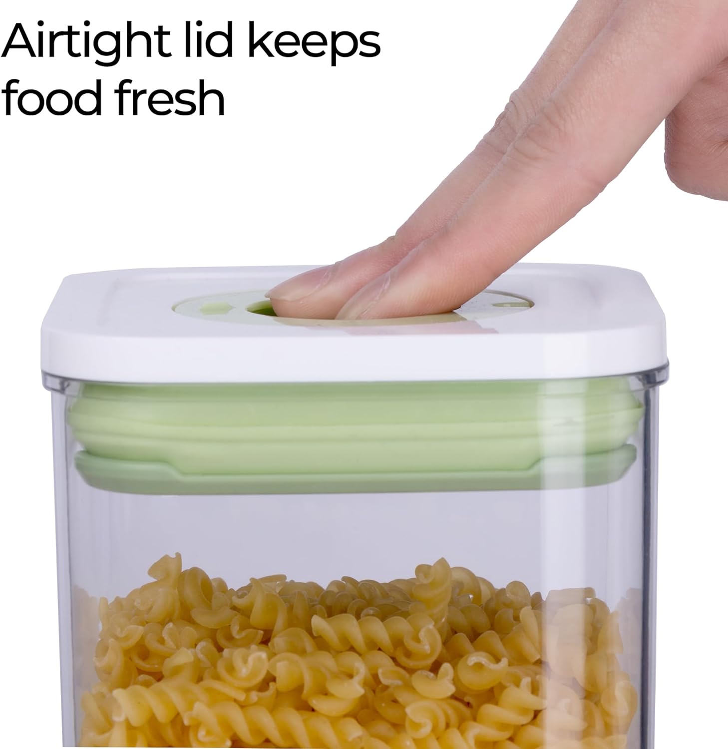 linoroso Pop Airtight Food Storage Containers with Time Recording Lids, BPA-Free Stackable Plastic Storage Containers Set of 4, Dry Cereal Container Set for Pantry Countertop Fridge Organization