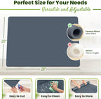 Large Silicone Mat 28" x 20" Mat Thick Heat Resistant, Kitchen Counter Mat Waterproof - Coffee Machine, Glass Top Stove Cover Countertop Protector for Air Fryer, Baking mat (Grey)