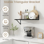 Dreamland Deep Floating Wall Shelves, Black Shelf, Large Floating Shelf 12 * 24 inchSet of 2 Bathroom Wall Shelves Bookshelf for Living Room Bedroom Home Office