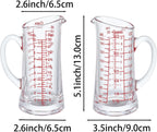 Ackers Glass Measuring Cup 5 Oz/150ml Shot Glass Measuring Cup with V-Spout,Insulated handle