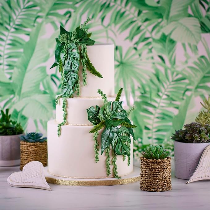 Tropical Leaf Silicone Molds, Succulents Trailing Leaves Chocolate Molds, Hawaii Theme Fondant Baking for Cake Decoration Cupcake Topper Candy Sugar Craft Gum Paste Clay Resin (LC74)