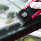 Gomake Razor Blade Scraper Tool with Blade Storage Container, Glass Cooktop Stove Scraper with 10PCS Stainless Steel Blades for Glass Clean,Paint,Old Label,Decal Sticker,Adhesive Remover-Pink