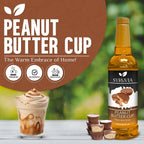 Syruvia Peanut Butter Cup Syrup for Coffee, Sweet Coffee Flavoring, 25.4 fl oz, Kosher, Gluten Free, Perfect for Lattes, Smoothies, Shakes, Drinks, Desserts, and More.
