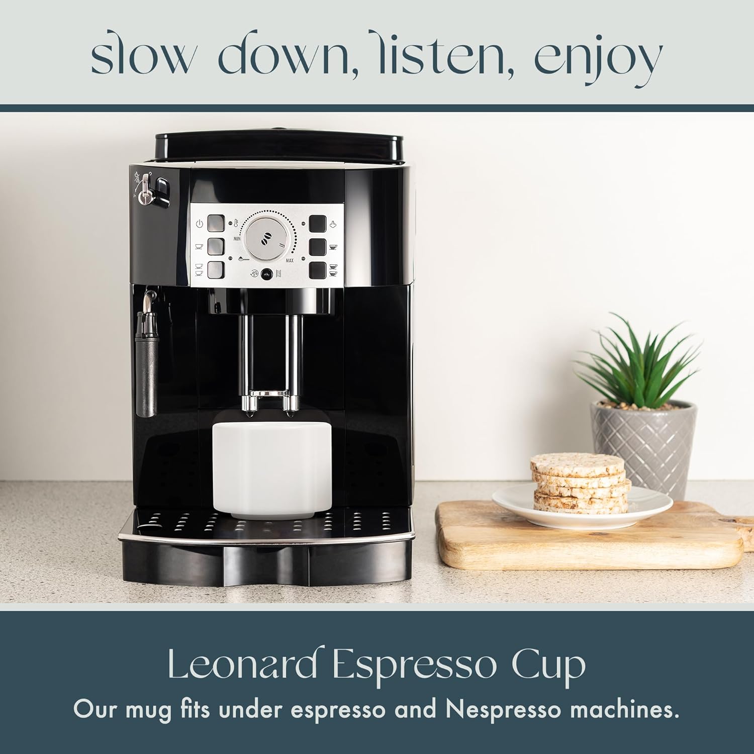 Folk Ceramics Leonard Ceramic Espresso Cups | Modern Stackable Demitasse Mugs for Espresso | Thick Walled, Handleless, Durable, Dishwasher & Microwave Safe | Set of 2, 3oz | Whisper White