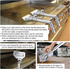 Grill Scrapers, Heavy Duty Casting Aluminum Commercial Griddle Scraper with 5 Blades and Small Slant Edge Grill Scraper