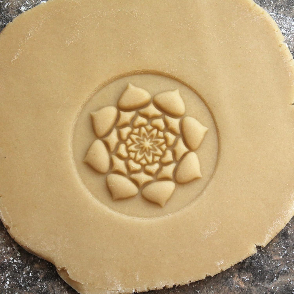 Wood Cookie Stamp, 2.5 Inch (Lotus Mandala CS-055)