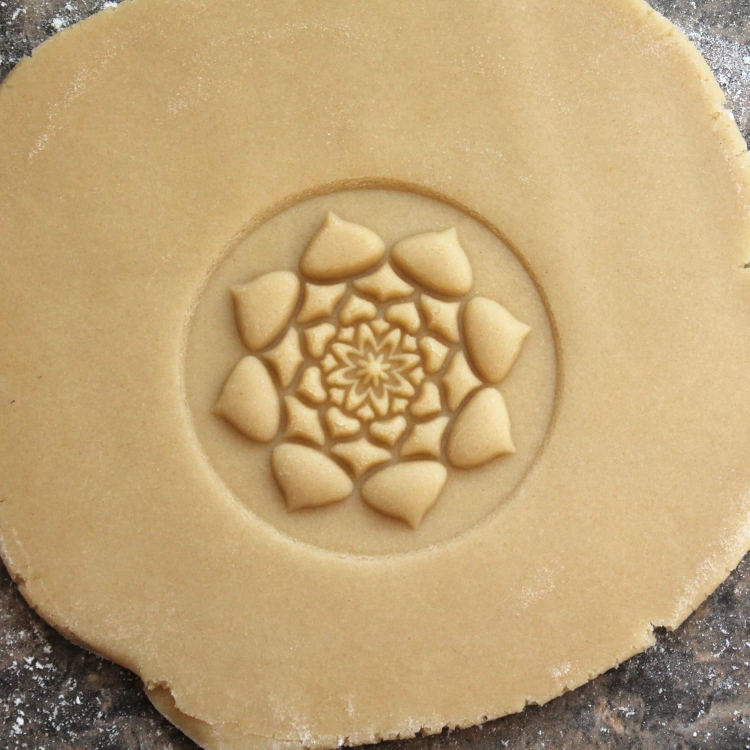 Wood Cookie Stamp, 2.5 Inch (Lotus Mandala CS-055)