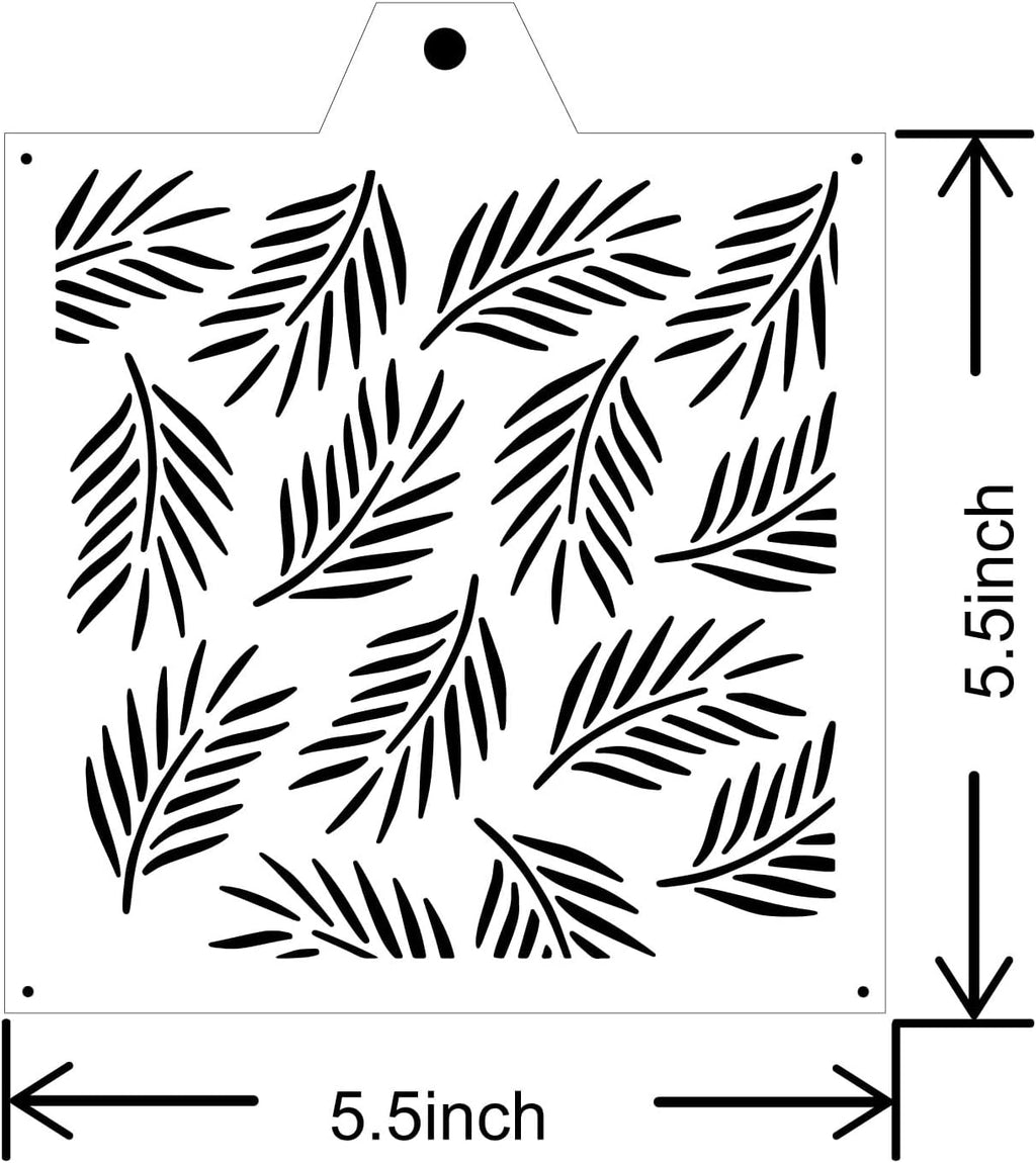 16 Pcs 5.5x5.5in Cookie Stencil Baking Stencils for Royal Icing Cookies, Airbrush Cookies; Sugar Cookie Stencils,Craft Painting Stencil, Stencil Genie Stencils (Leaves)