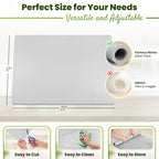 Premium Silicone Mat 25" x 17" Cooking Mat Thick Heat Resistant, Kitchen Counter Mat Waterproof - Coffee Machine, Glass Top Stove Cover Countertop Protector for Air Fryer, Baking mat (Light Grey)