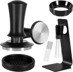 Espresso Accessories Kit 53.5mm, Coffee Tamper with Spring Loaded Calibration, 316 Stainless WDT Tool with Magnetic Stand and Dosing Funnel Set Fits Espresso Machine Press and 53.5mm Portafilters