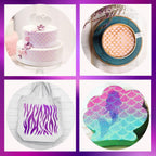 Cake Stencils Decorating Buttercream Cookie Stencils for Royal Icing Leopard Airbrush Snake Skin Mermaid Scale Stencil Cheetah Cow Print Templates for Baking (Large Cake Stencil)