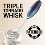 Zulay Kitchen Patented Tornado Triple Whisk Milk Frother with 4 Duracell Batteries – Handheld Foam Maker for Coffee, Lattes, Matcha & Hot Chocolate – Rich, Creamy Froth in Seconds
