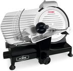 KWS MS-10XS Premium 320W Electric Meat Slicer 10-Inch in Black with 304 Stainless Steel Blade, Frozen Meat/Deli/Cheese/Food Slicer Low Noises Commercial and Home Use [ ETL, NSF Certified ]