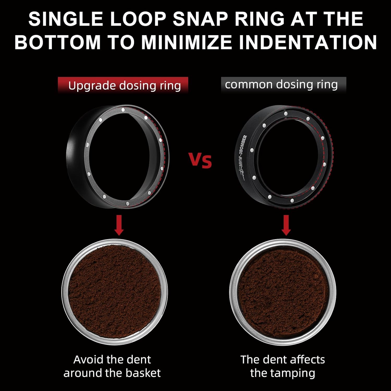 MHW-3BOMBER 58mm Espresso Dosing Funnel & Puck Screen Set, Magnetic Dosing Rring & Reusable Filter kit Compatible with 58mm Bottomless Portafilter, Coffee Dosing Ring with Eppresso Puck DR7013-OS