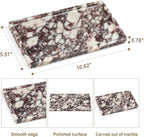 Natural Marble Vanity Tray - Moujings Genuine Marble Perfume Tray for Bathroom Decor, Stone Bathroom Vanity Organizer Tray for Kitchen Counter, Candles, Jewelry, Coffee, Makeup, Key