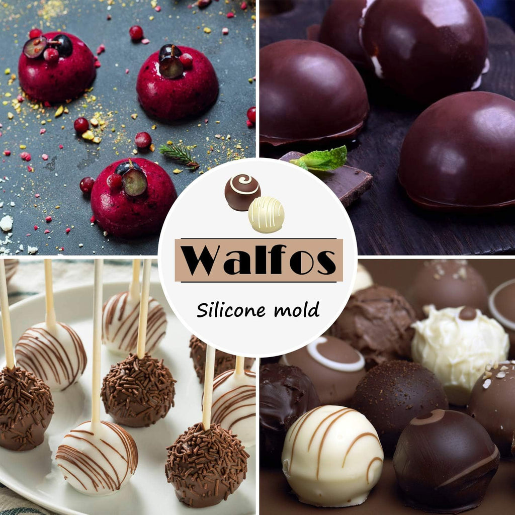 Small 15-Cavity Semi Circular Silicone Mold, 2 Packs Half Sphere Silicone Baking Molds for Making Jelly, Chocolates and Cake