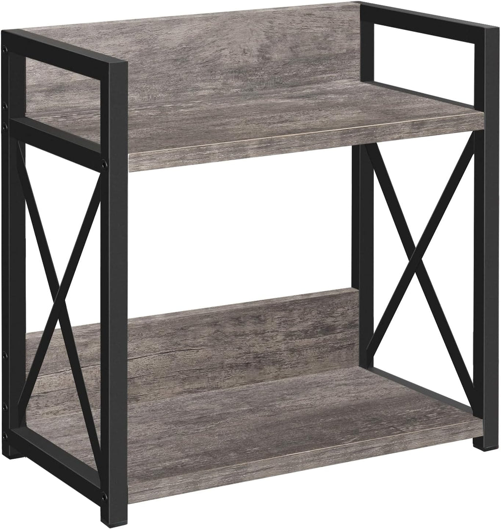 YINMIT Countertop Shelf Organizer,Coffee Bar Accessories,Spice Rack,Coffee Counter Shelf,2 Tier Coffee Organizer Station for Mugs,Cups,Cream,Syrup(Rustic Grey, Large)