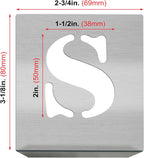 HAUTMEC Vintage Aluminum Letters Stencils, A to Z Aluminum Stencils & Holder, 2"(50mm) Letters, Shop Stencil, Advertising Stencilling, Craft-Printing, Reusable HD00001