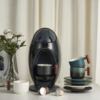 6 Oz Ceramic Espresso Mugs with Wooden Handle, Demitasse Cups for Double Shot Latte Cappuccino Lungo Tea Bag Beverage, Espresso Cups Set of 4