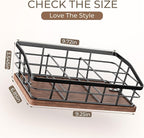 Tea Bag Organizer, Tea Bag Holder Storage with 6 Slots Iron Wire Basket with Wooden Base, Tea Bar Accessories for Countertop Cabinet Drawer, Tea Station for Coffee Capsules Creamer Sweetener Sugar