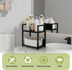 Aduanbang Coffee Bar Accessories Organizer, Seasoning Organizer, 2 Tier Wooden Kitchen Counter Shelf, Coffee Organizer Station for Countertop, Coffee Condiment Rack for Mugs, Cups, Cream, Syrup