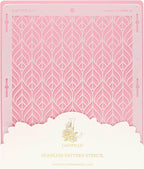 Cake Baking Stencil - Seamless Delicate Pattern for Decorating Tall Double Barrel Cake to Use with Buttercream, Royal Icing, Ganache, Paint, Airbrush (Lumina)