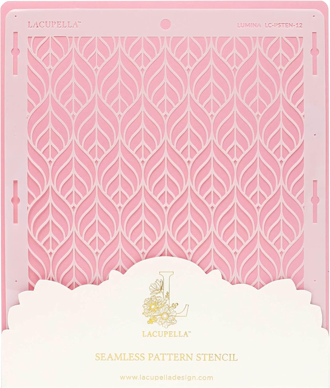 Cake Baking Stencil - Seamless Delicate Pattern for Decorating Tall Double Barrel Cake to Use with Buttercream, Royal Icing, Ganache, Paint, Airbrush (Lumina)