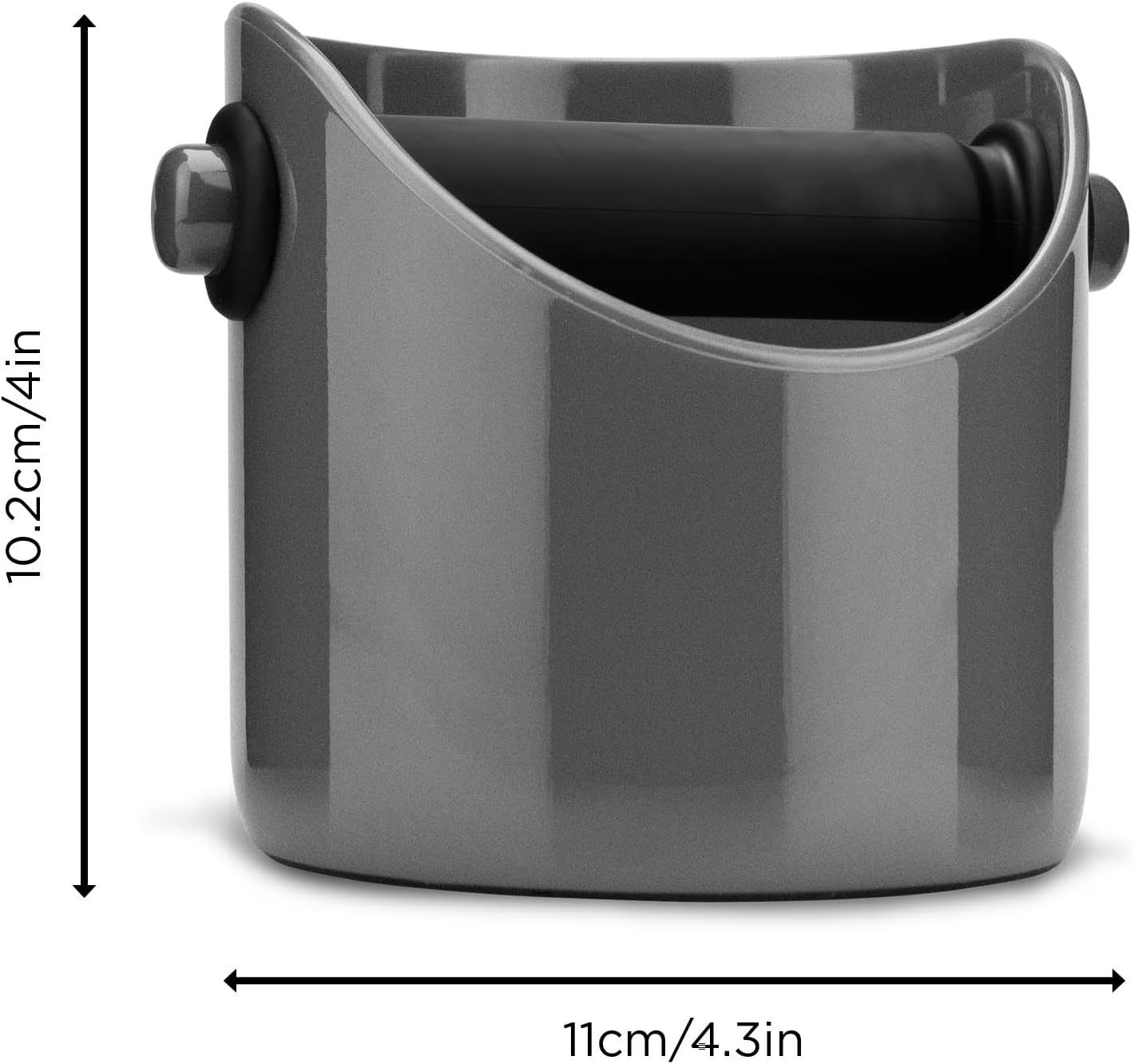 Dreamfarm Grindenstèin Sturdy, Compact, Modern Space-Saving Espresso Coffee Grind Knock Box - Silver