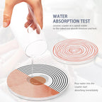 Table Coaster for Drinks Set of 6, Coral Watercolor Series Round Ceramic Coasters,with Cork Base and Metal Holder,Great Housewarming Birthday Gifts,Home Decor