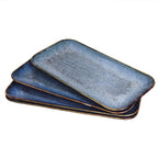 Porcelain Plate Set Large Serving Tray Set of 4, Reusable Serving Platters for Party Food, Cookie, Appetizer, Charcuterie, Snack, Dessert Display,Stackable Kitchen Dish 14.4 INCH