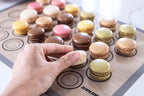 Macaron Silicone Baking Mats - Non-Stick Macaron Mat for Easy Baking | Heat Resistant & Dishwasher Safe Macaron Baking Mat | Reusable & Eco-Friendly, 1/2 Sheet Size - Pack of 4 - for Cookies & More