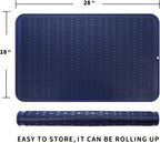 Silicone Dish Drying Mat for Multiple Usage,Easy clean,Eco-friendly,Heat-resistant Silicone Mat for Kitchen Counter or Sink,Refrigerator or Drawer Liner Navy Blue 3XL 28 inches x 18 inches
