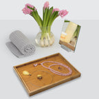 Bam & Boo (1-Pack) Natural Bamboo Rectangle Serving & Vanity Tray - for Kitchen, Bathroom, Countertop, Coffee Table (15.75" x 11" x 1.2")