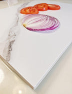 Multi-Purpose Pastry Marble Design Stone Tray Cutting Board Slab With Non-Slip Feet,Stone Cheese Pastry Board,Marble Serving Tray, Easy To Clean(16" x 12") (XR902, 16 * 12)