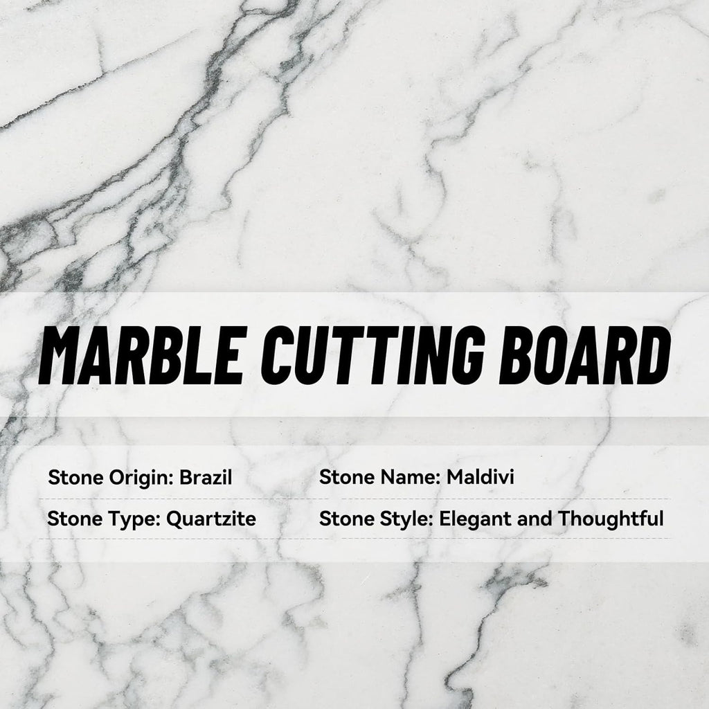 Koville Brazilian Natural Marble Cutting Board for Kitchen, 11inch Round Hand Crafted Marble Slab for Cheese, Charcuterie, Pastry Board - Wedding Gift, House Warming Gift(Maldivi)